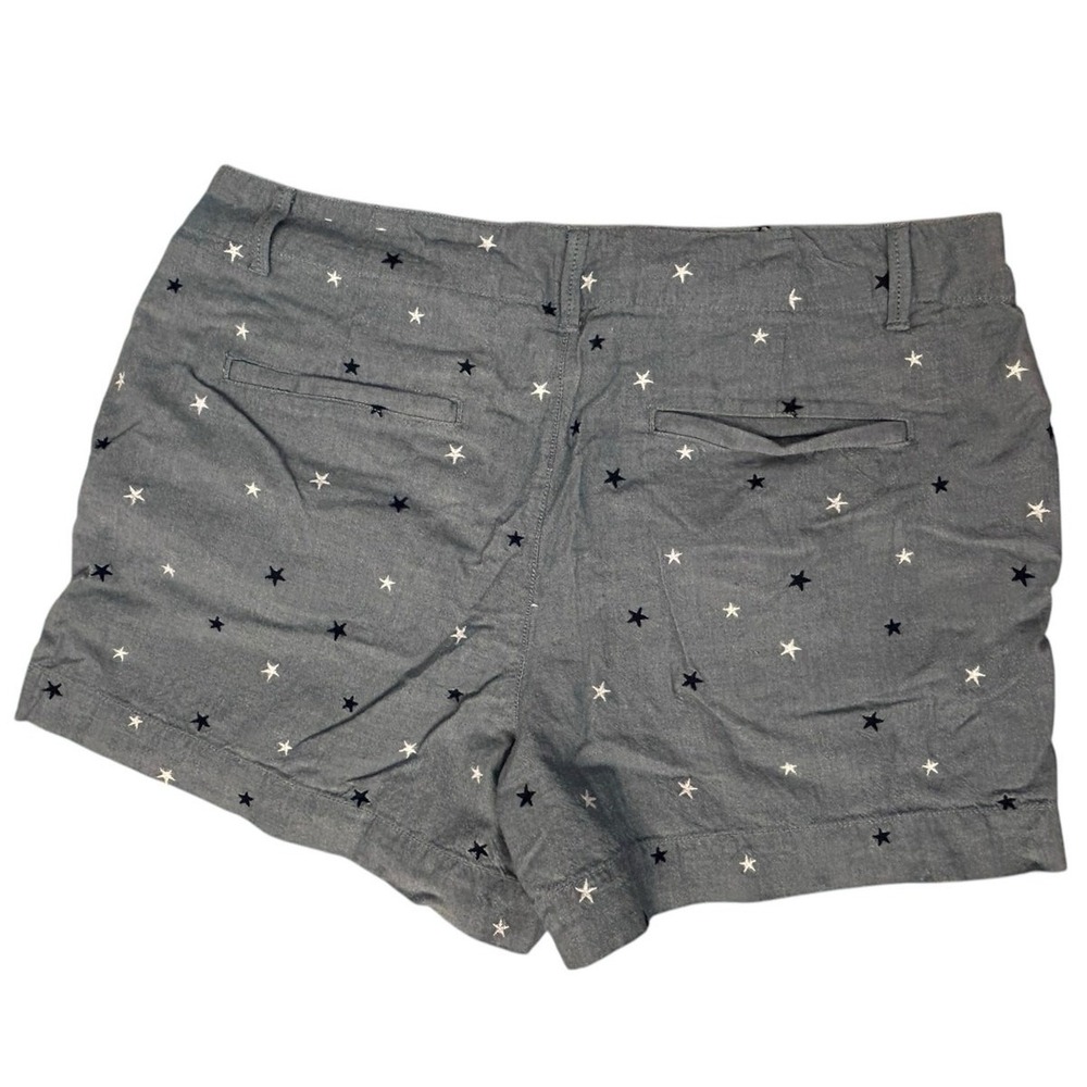 LOFT Women's Shorts Size 10 Blue White Stars Print Casual Summer Mid Rise - Picture 6 of 6